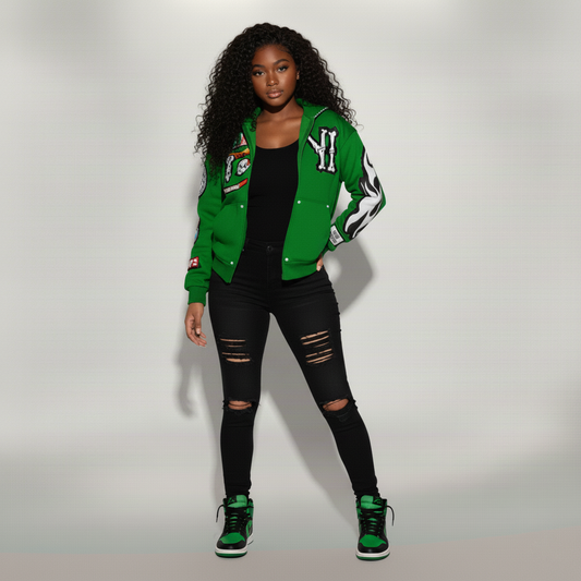 YVNG LEGENDS Full-Zip Hoodie – Green Edition