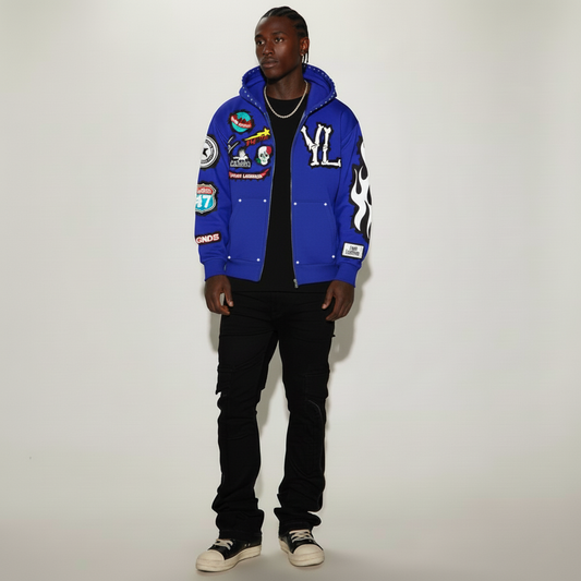 YVNG LEGENDS Full-Zip Hoodie – Blue Edition