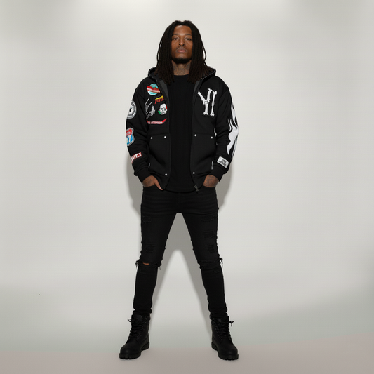 YVNG LEGENDS Full-Zip Hoodie – Black Edition